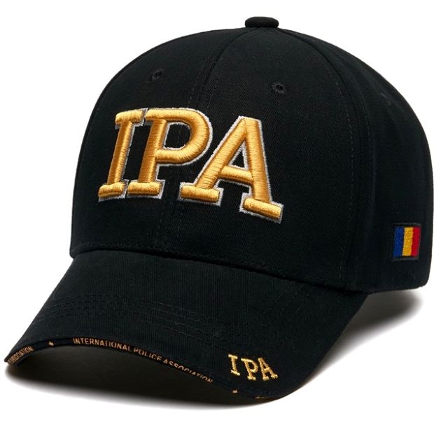 Șapcă IPA Black/Gold. Broderie 3D Premium. Mărime Reglabilă 56