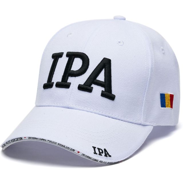 Șapcă IPA White/Black. Broderie 3D Premium. Mărime Reglabilă 58