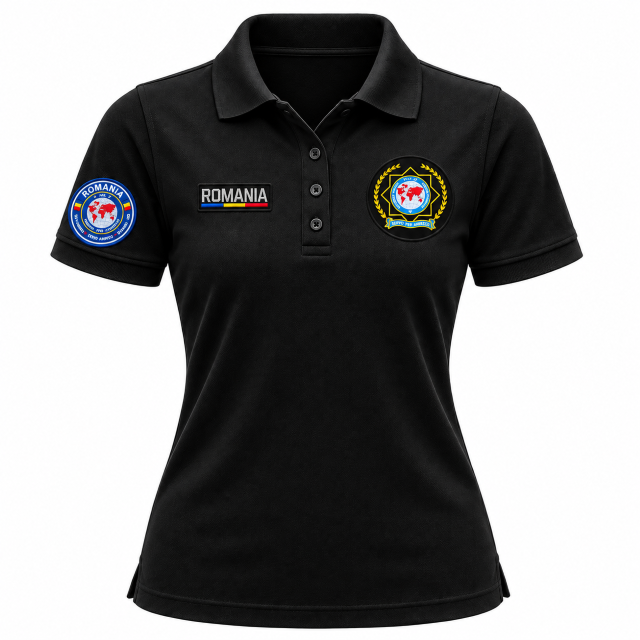 Tricou Dama Polo IPA cu 5 Embleme